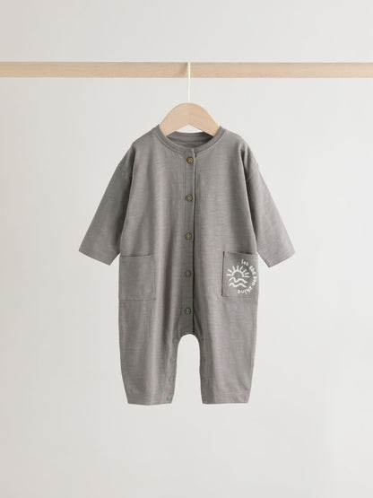 Grey Scandi Cactus Baby Rompers 3 Pack image 7