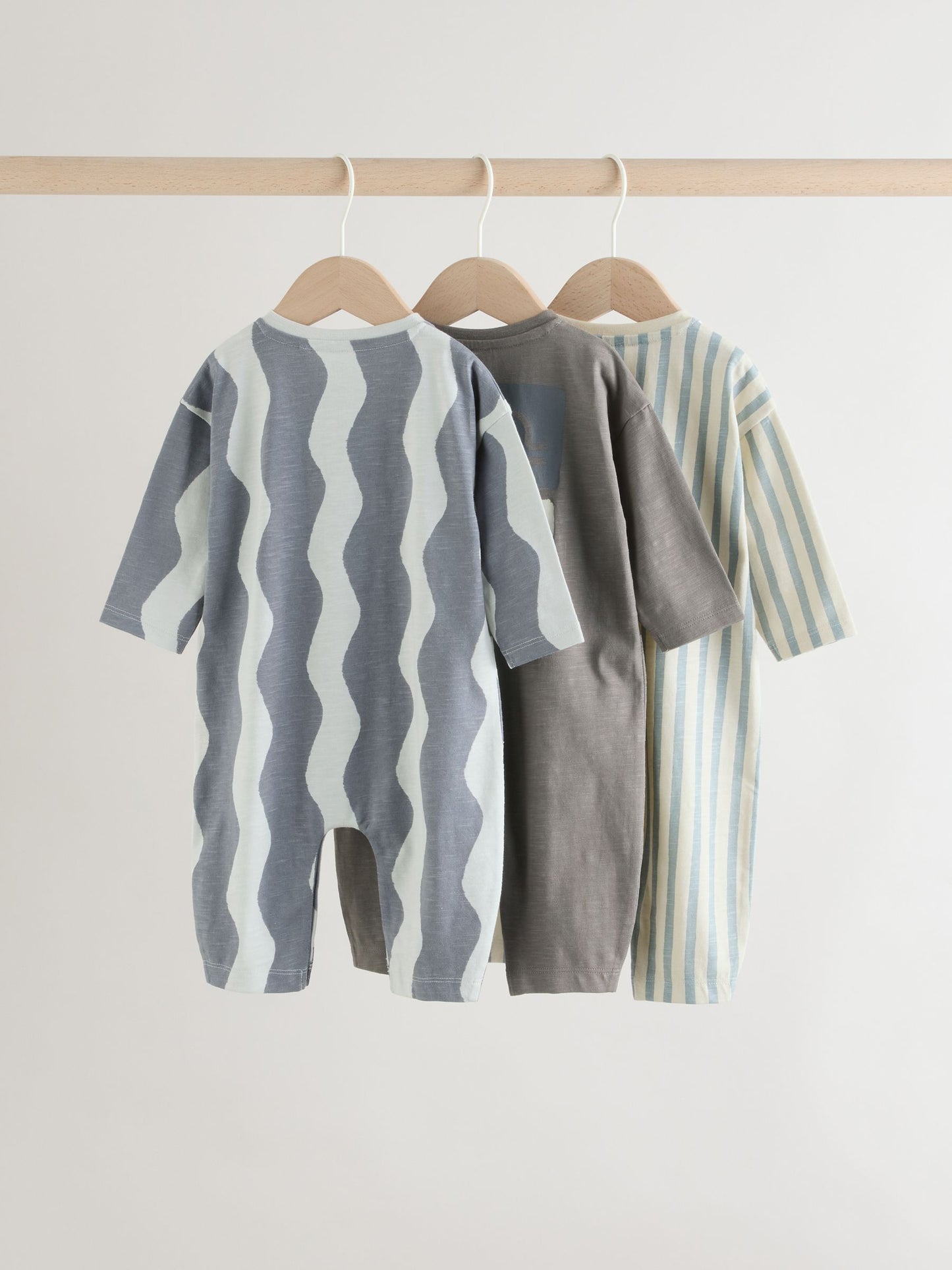 Grey Scandi Cactus Baby Rompers 3 Pack image 5