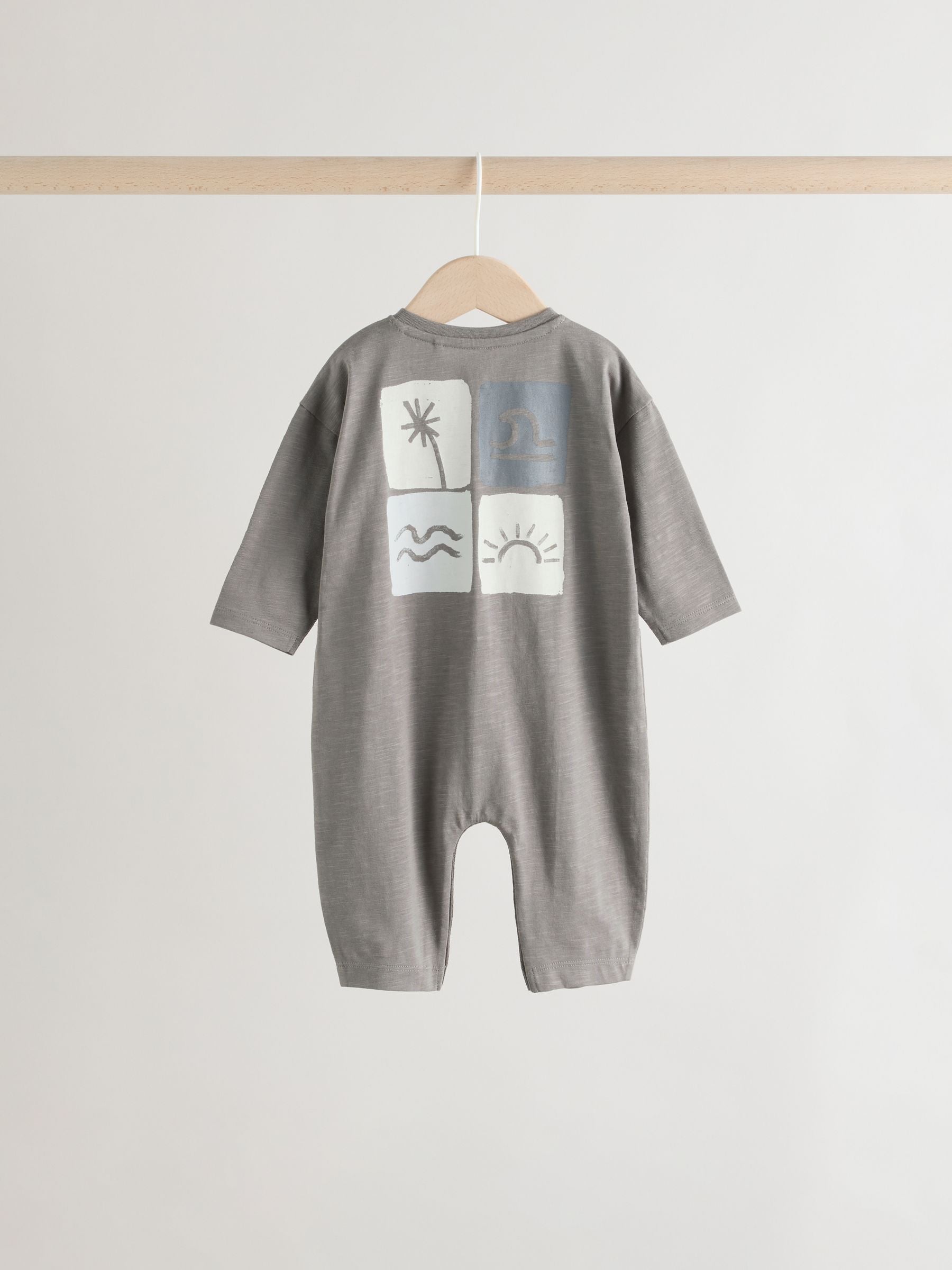 Grey Scandi Cactus Baby Rompers 3 Pack image 7