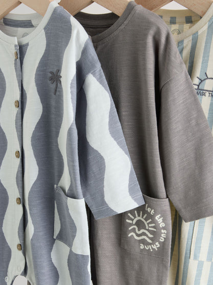 Grey Scandi Cactus Baby Rompers 3 Pack image 8