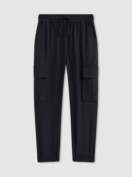 Reiss Navy Lucian 13-14 yrs Technical Drawstring Trousers image 1