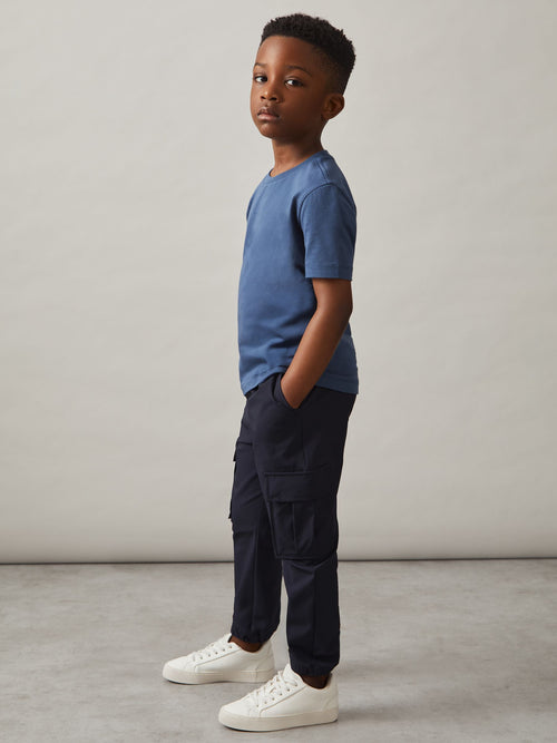 Reiss Navy Lucian 3-9 yrs Technical Drawstring Trousers image 1