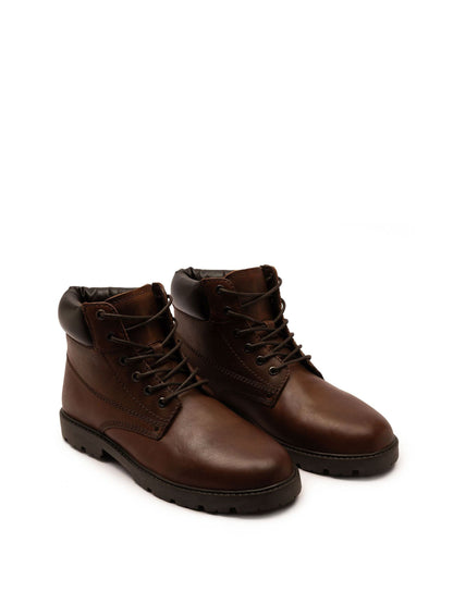Off The Hook Brown Solo Leather Lace Up Casual Ankle Boots image 1