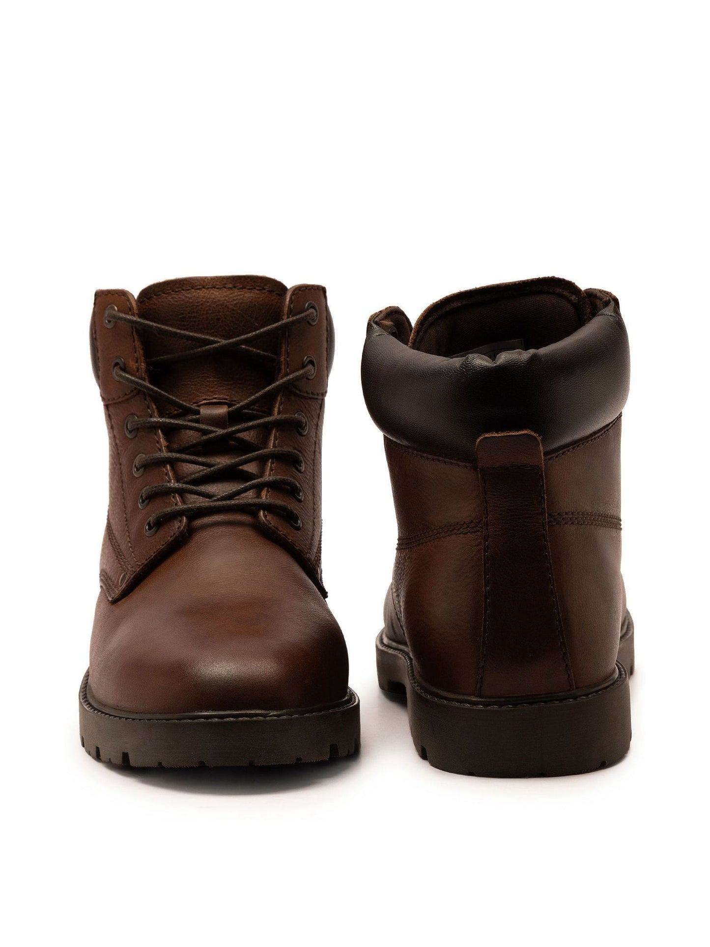 Off The Hook Brown Solo Leather Lace Up Casual Ankle Boots image 3