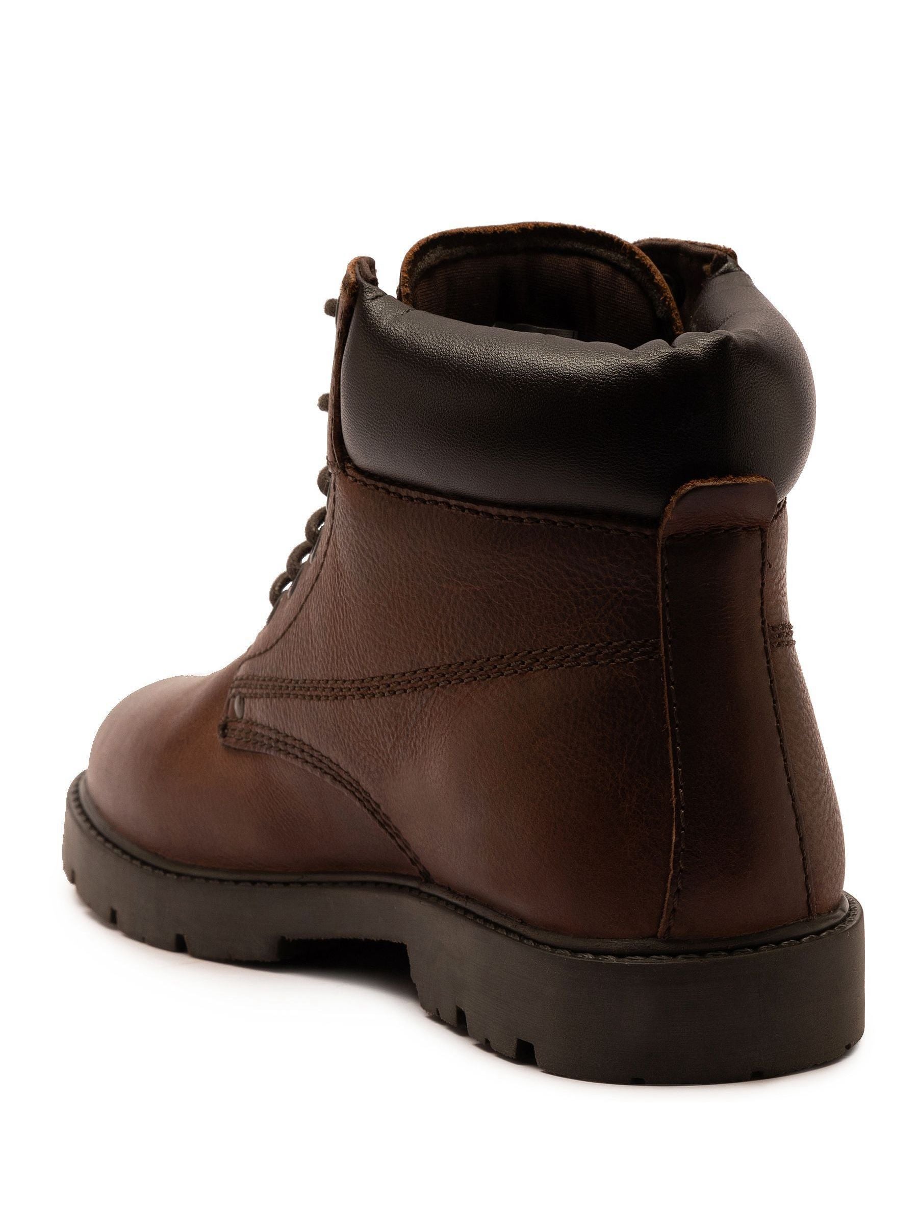 Off The Hook Brown Solo Leather Lace Up Casual Ankle Boots image 5