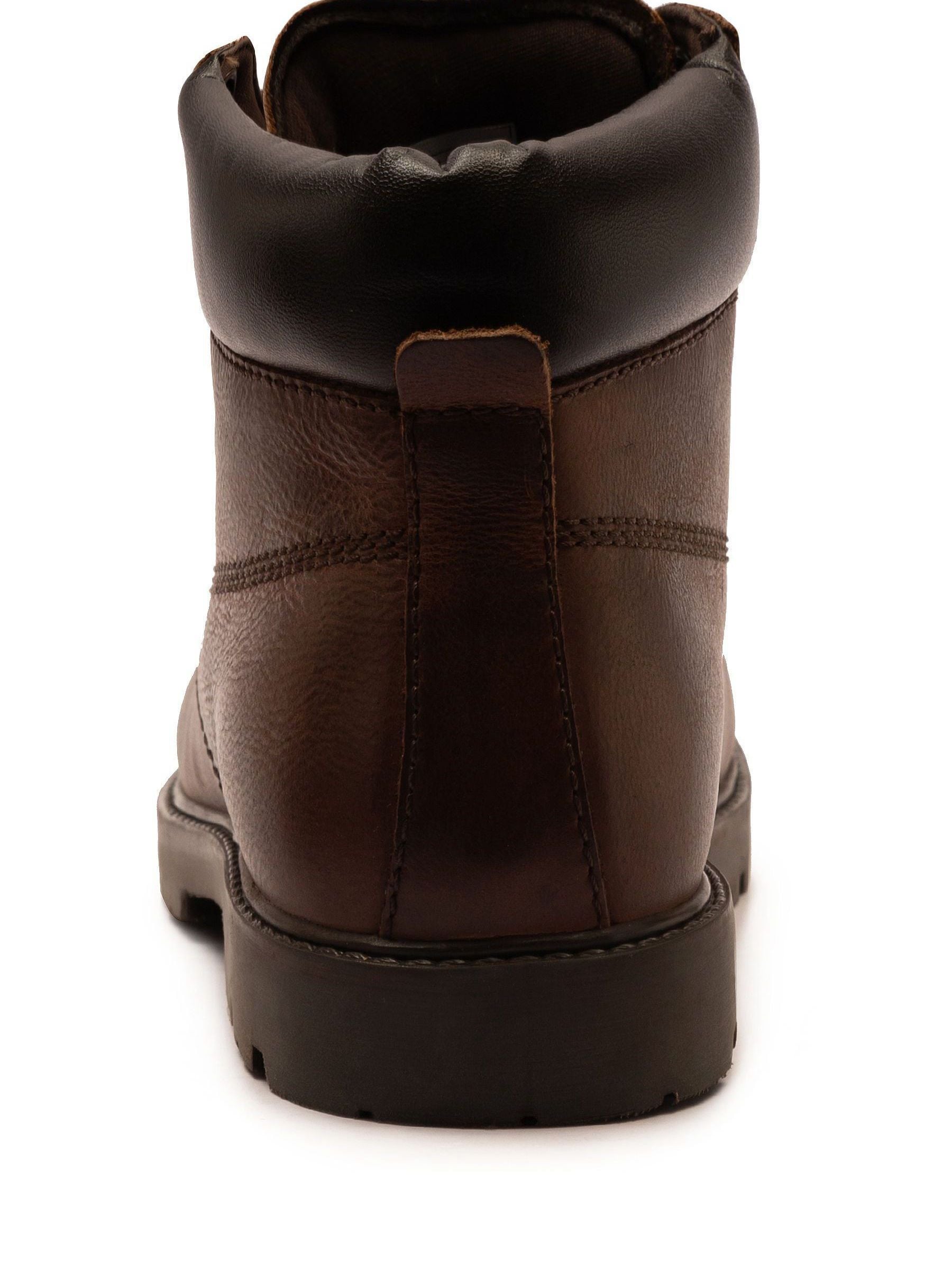 Off The Hook Brown Solo Leather Lace Up Casual Ankle Boots image 6