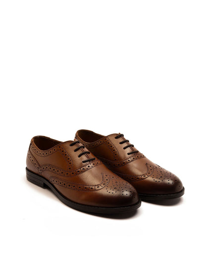 Off The Hook Brown Waldew Leather Lace-Up Formal Brogue Shoes image 1