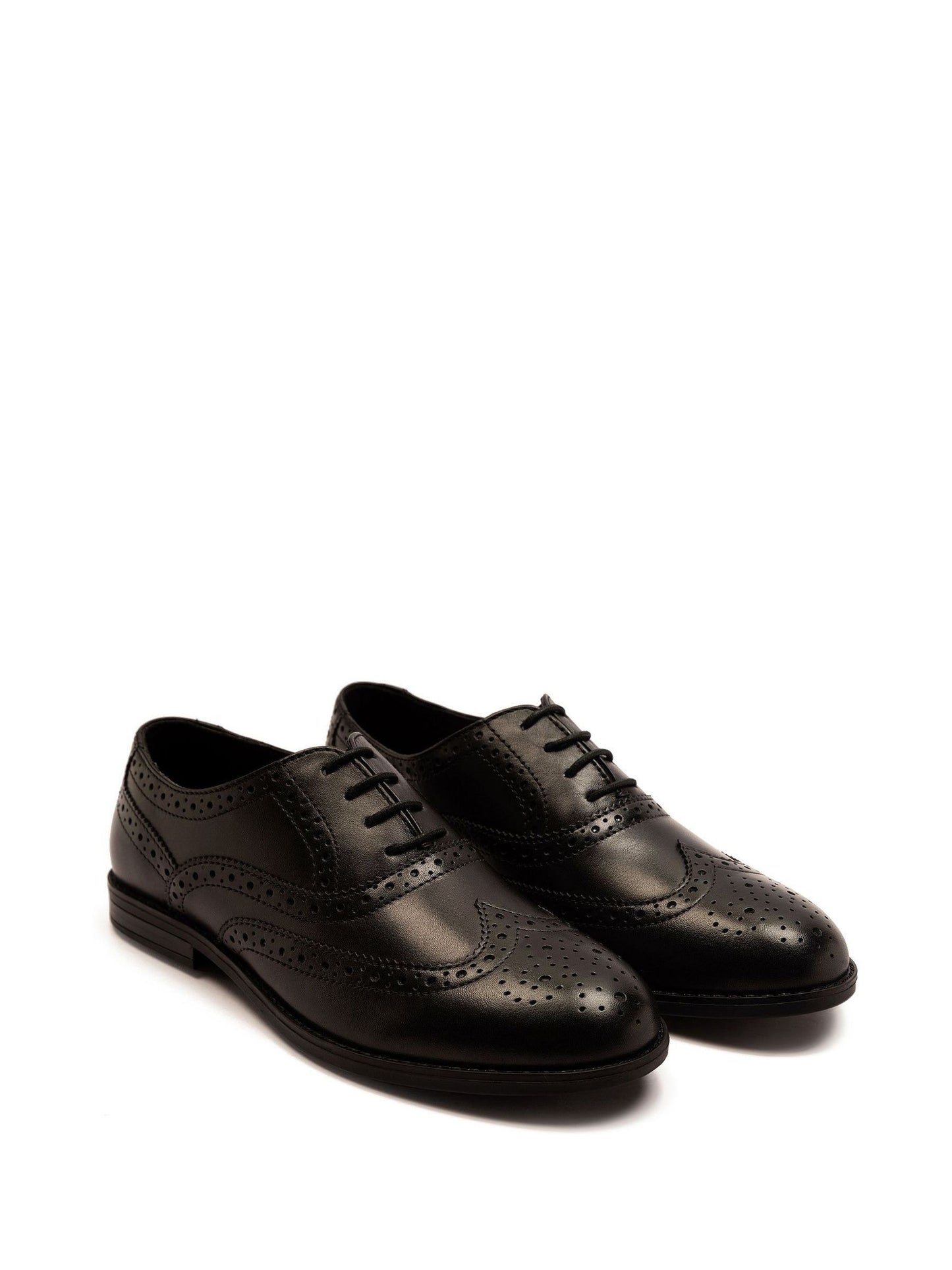 Off The Hook Black Waldew Leather Lace-Up Formal Brogue Shoes image 1