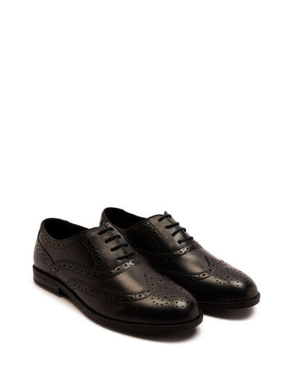 Off The Hook Black Waldew Leather Lace-Up Formal Brogue Shoes image 1