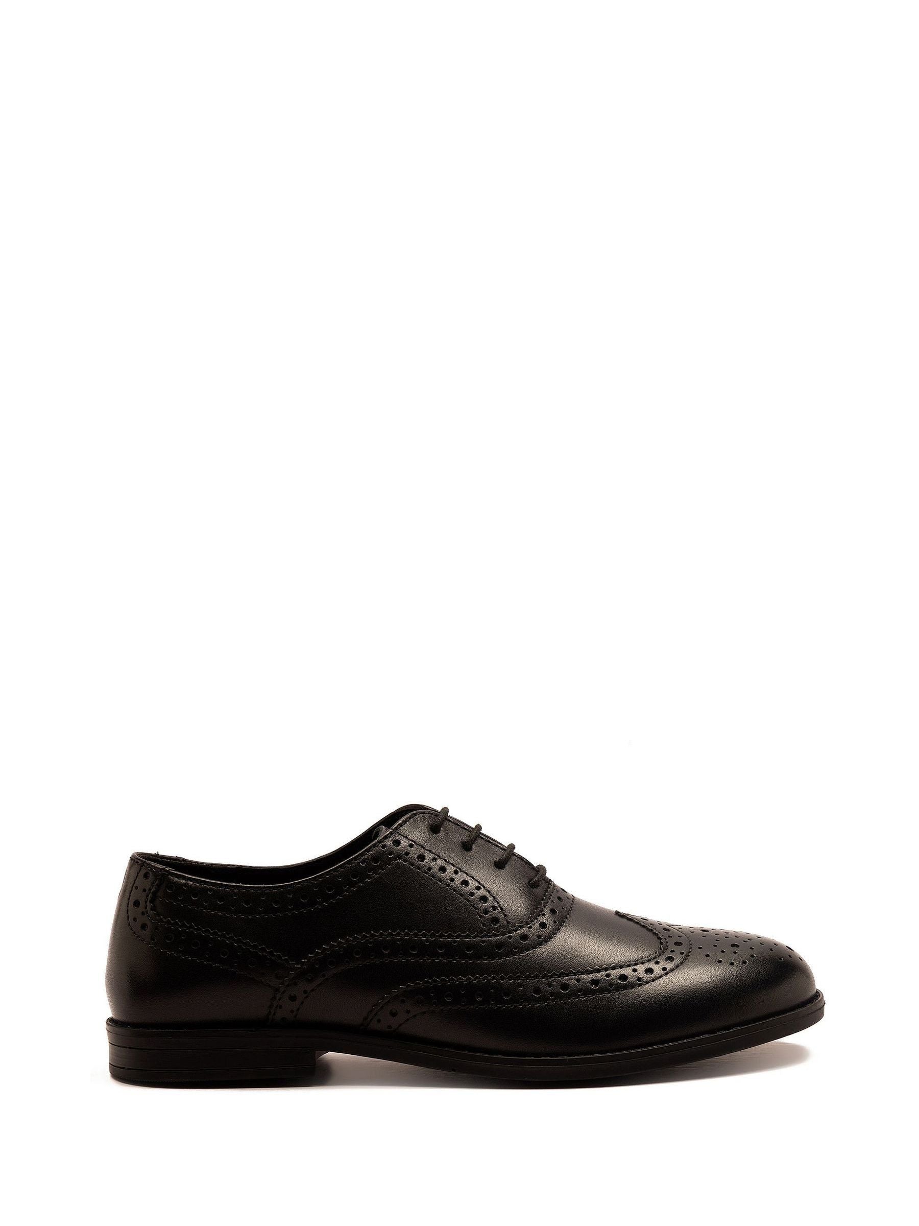 Off The Hook Black Waldew Leather Lace-Up Formal Brogue Shoes image 2