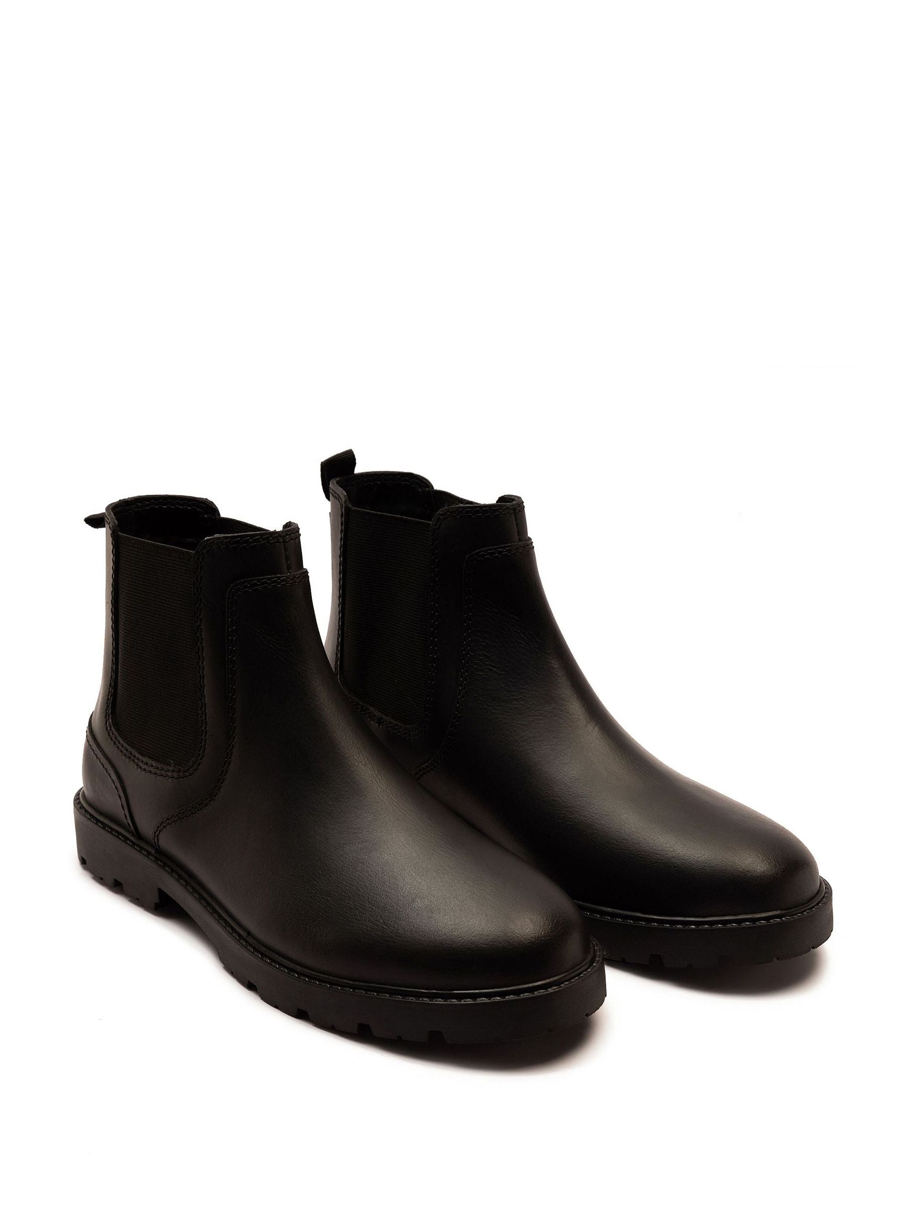 Off The Hook Black Vader Leather Formal Chelsea Boots image 2