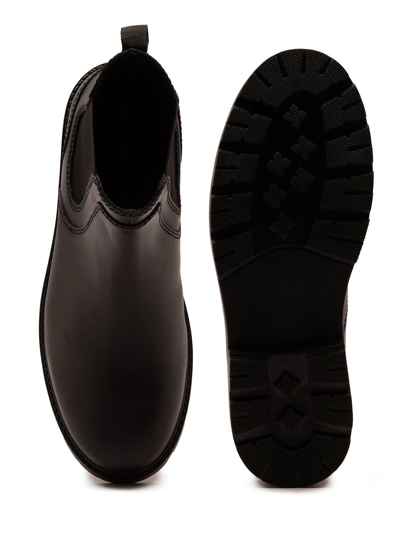 Off The Hook Black Vader Leather Formal Chelsea Boots image 6