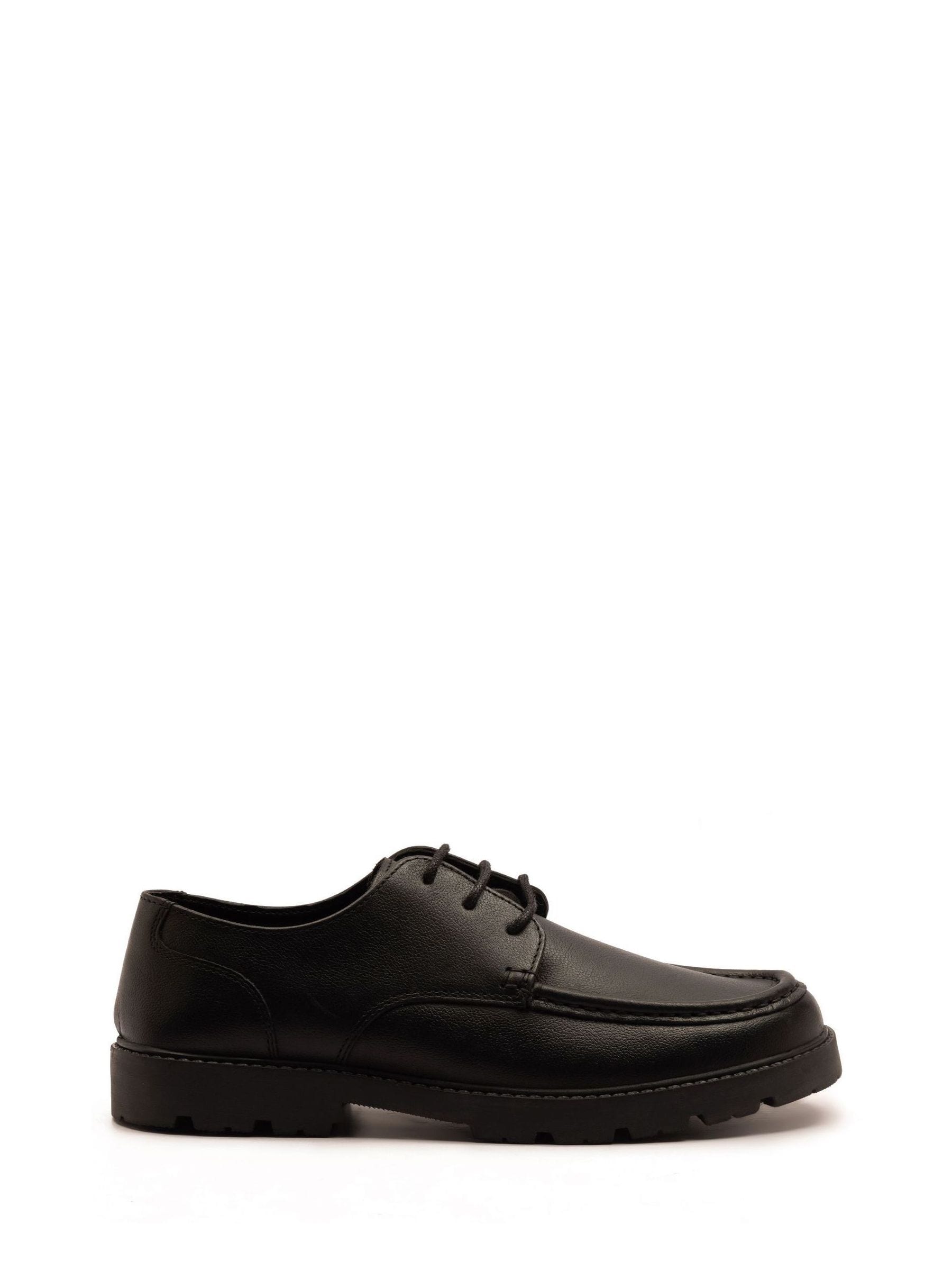 Off The Hook Black Rocky Leather Lace-Up Casual Boat Shoes image 2