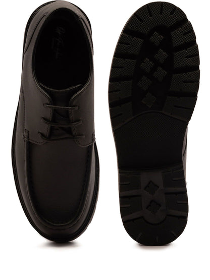 Off The Hook Black Rocky Leather Lace-Up Casual Boat Shoes image 6