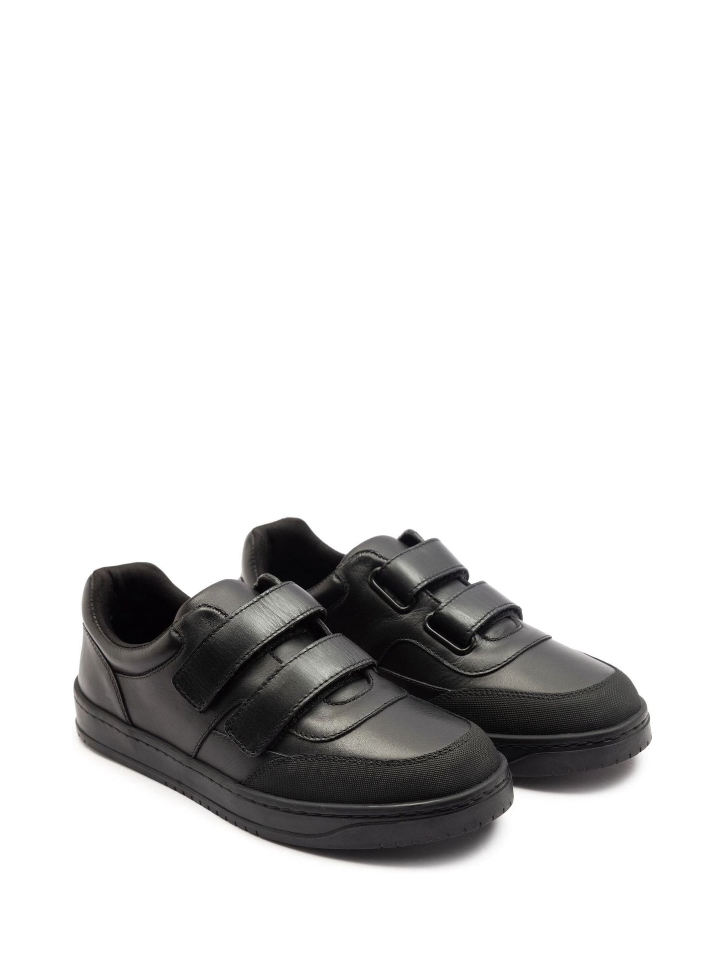Off The Hook Black Ferris Leather Touch Fastening School Shoes image 1