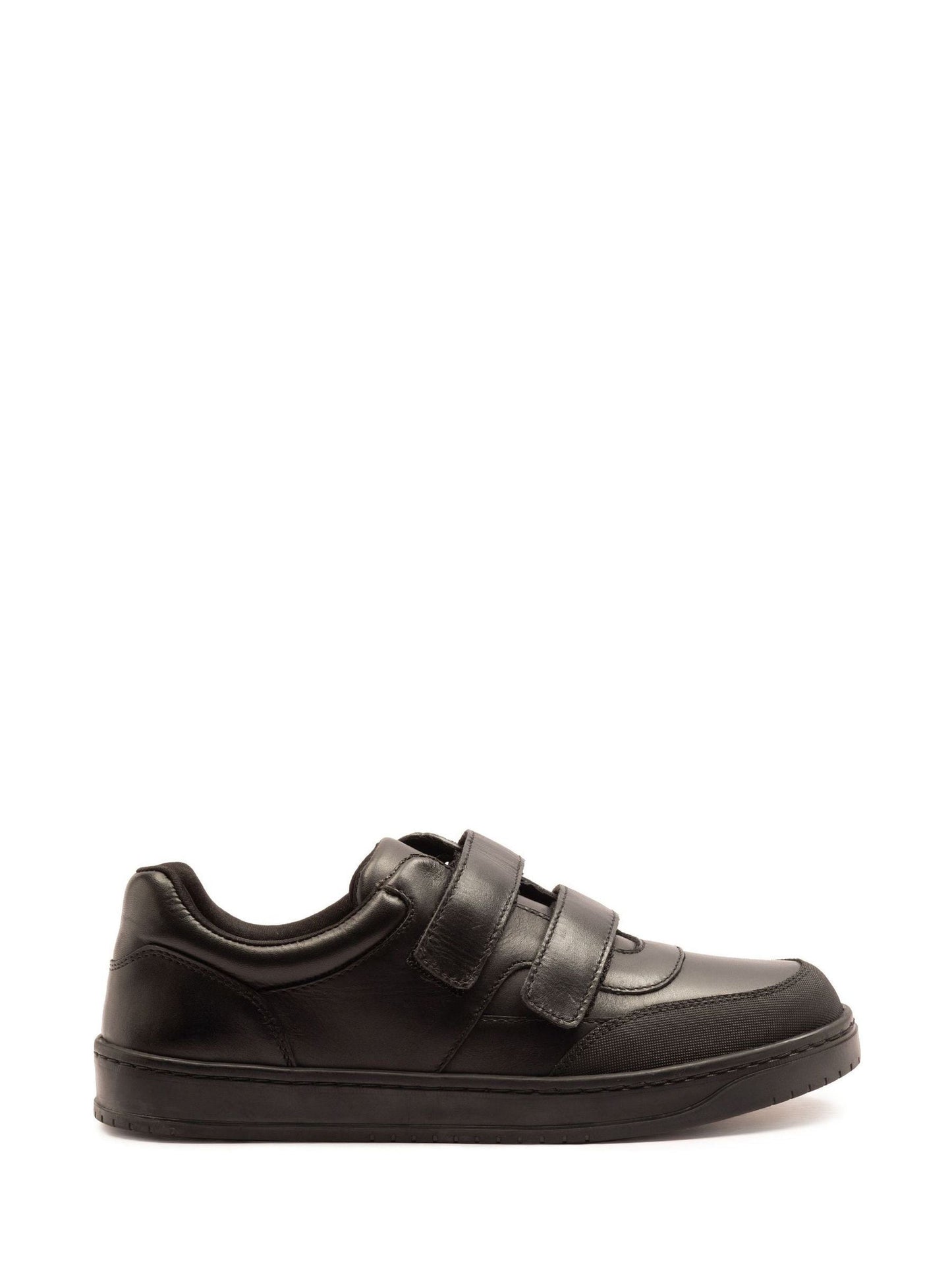 Off The Hook Black Ferris Leather Touch Fastening School Shoes image 2