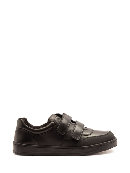 Off The Hook Black Ferris Leather Touch Fastening School Shoes image 2