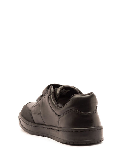 Off The Hook Black Ferris Leather Touch Fastening School Shoes image 3