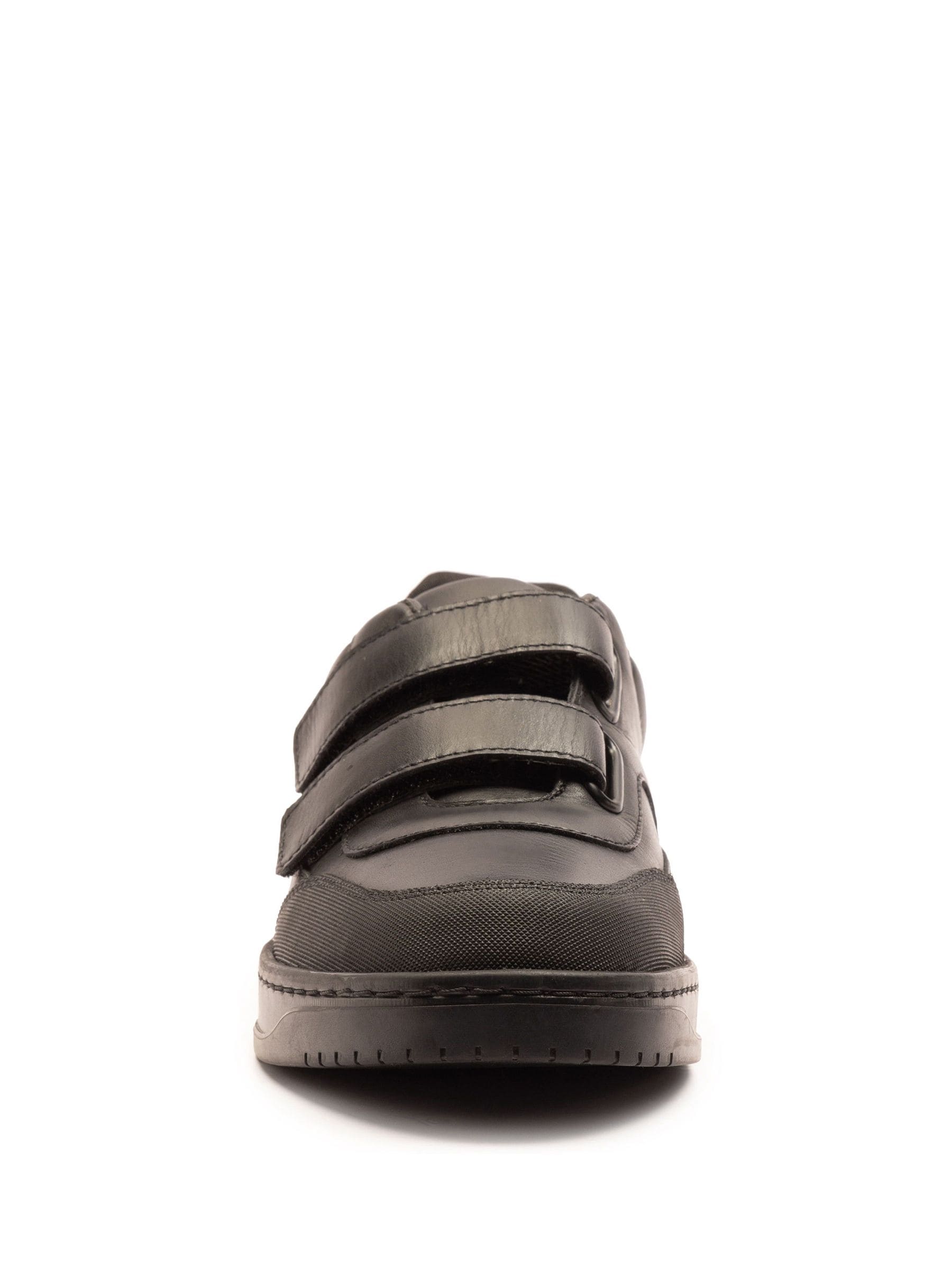 Off The Hook Black Ferris Leather Touch Fastening School Shoes image 4
