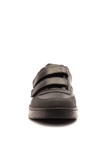 Off The Hook Black Ferris Leather Touch Fastening School Shoes image 4