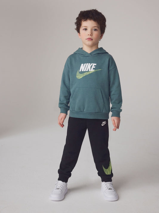Nike Black Little Kids ITZ Oversized Hoodie and Joggers Tracksuit Set image 1