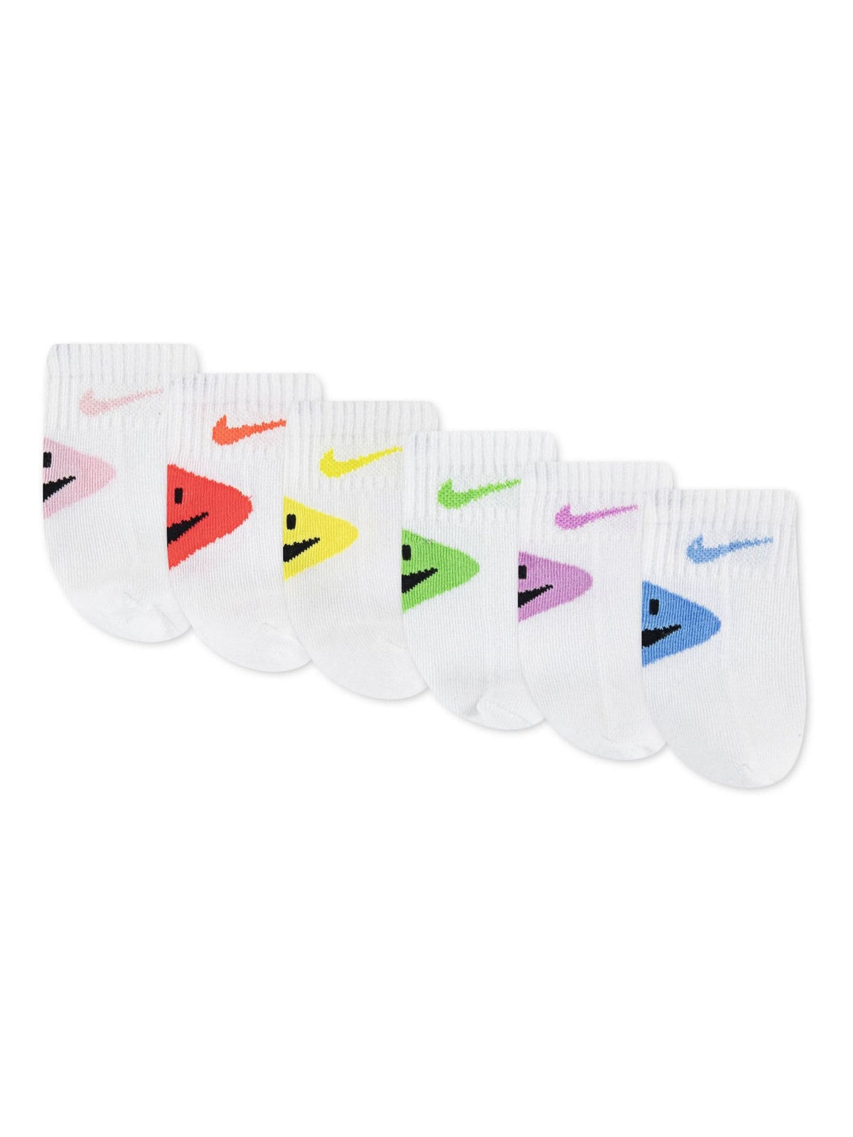 Nike Pink Infant Smiley Heel Ankle Socks 6 pack - image 2