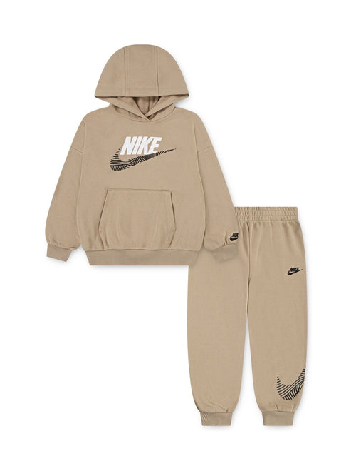 Nike Brown Little Kids ITZ Oversized Hoodie and Joggers Tracksuit Set image 1