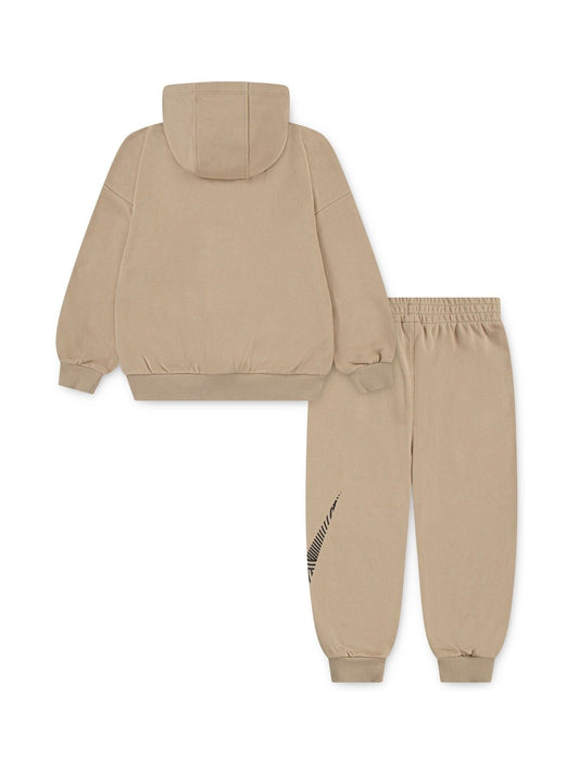 Nike Brown Little Kids ITZ Oversized Hoodie and Joggers Tracksuit Set image 2