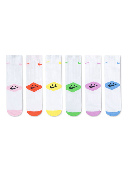 Nike Pink Smiley Heel Socks 6 Pack image 2
