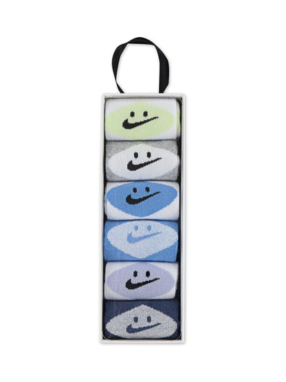 Nike Blue Smiley Heel Socks 6 Pack - image 3