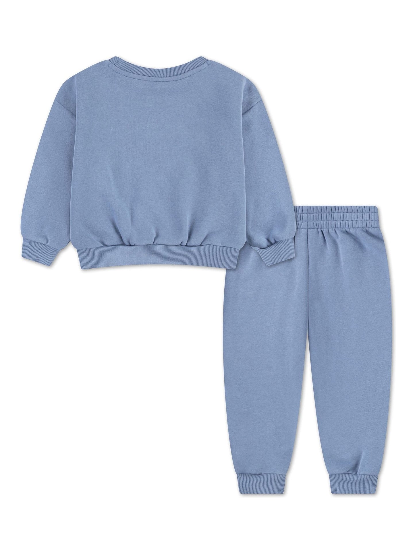 Nike Blue Little Kids Essential Marl Crew Tracksuit Set image 3