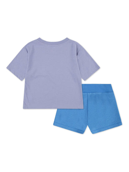 Nike Blue Little Kids Lace Print T-Shirt and Shorts Set image 2
