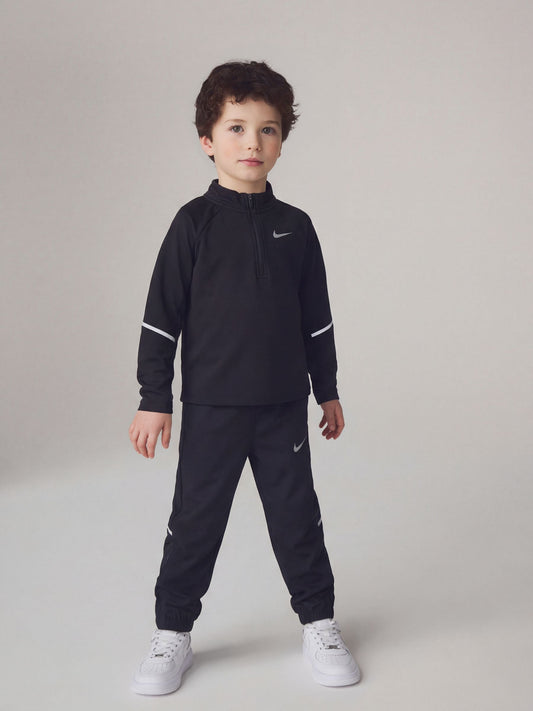 Nike Black Dri-FIT Miler Half Zip and Joggers Set image 1