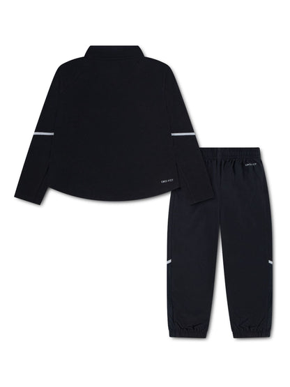 Dsiney Kidz - Nike Black Little Kids Dri-FIT Miler Half-Zip Top & Jogger Tracksuits Set image 3