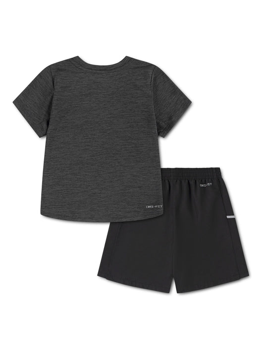 Nike Black Little Kids DriFIT T-Shirt and Shorts Set image 2