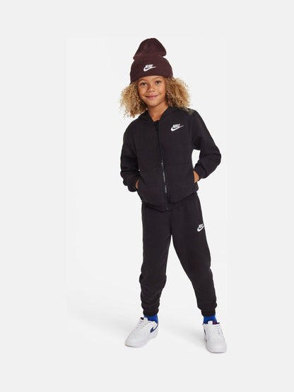 Nike Black Little Kids LBR Zip Through Tracksuit Set image 1