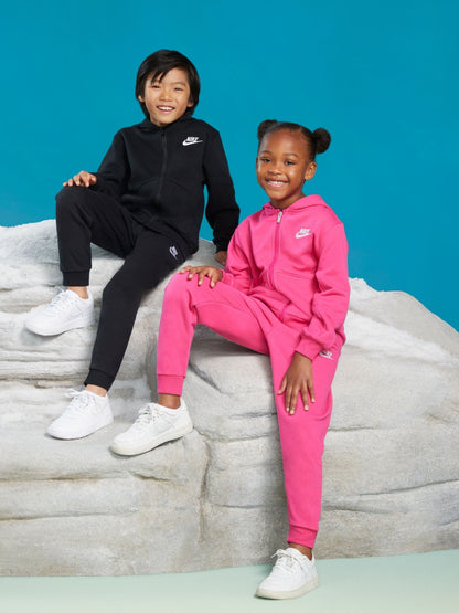 Nike Black Little Kids LBR Zip Through Tracksuit Set image 5