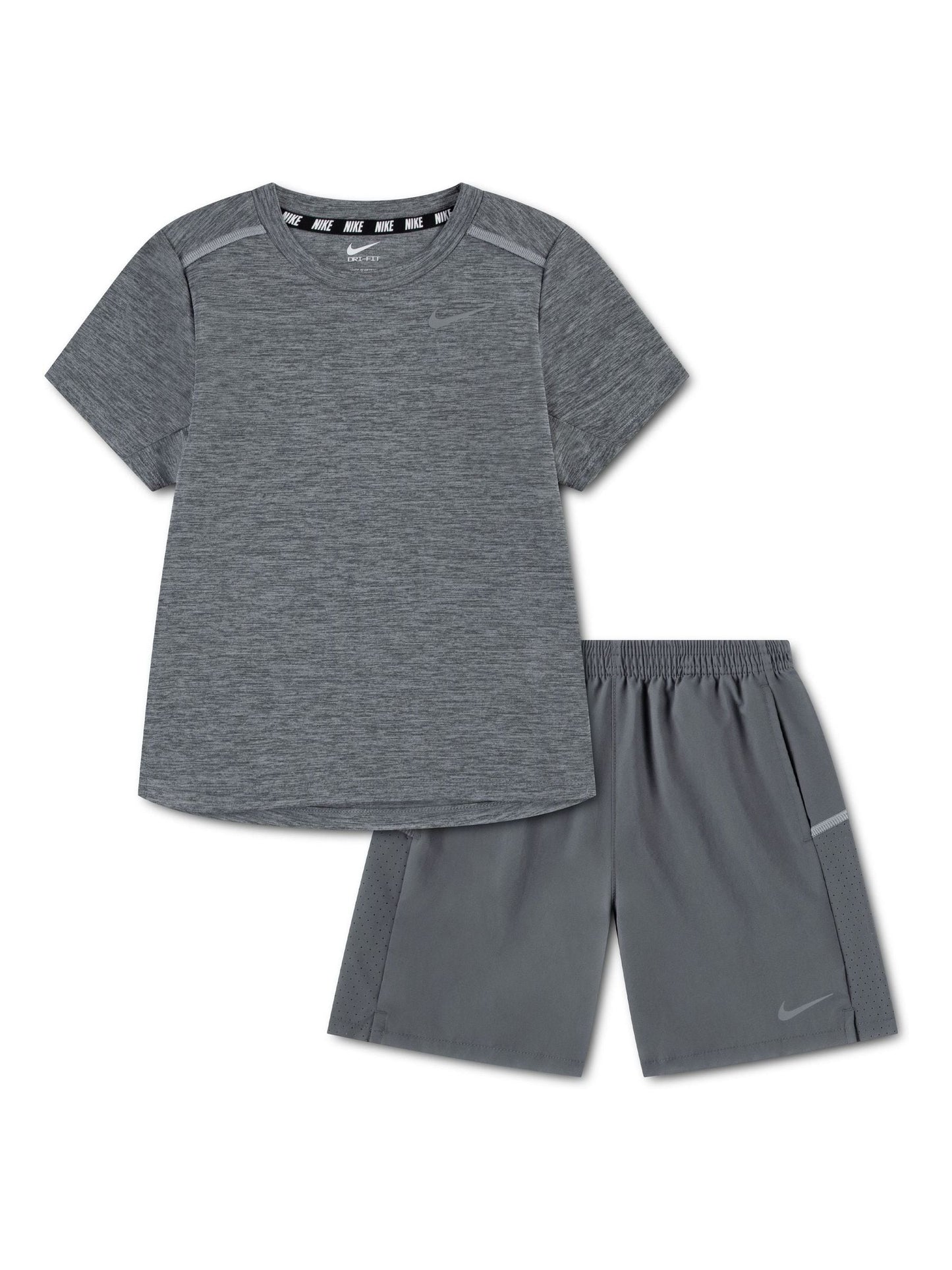 Nike Grey Little Kids DriFIT T-Shirt and Shorts Set image 1