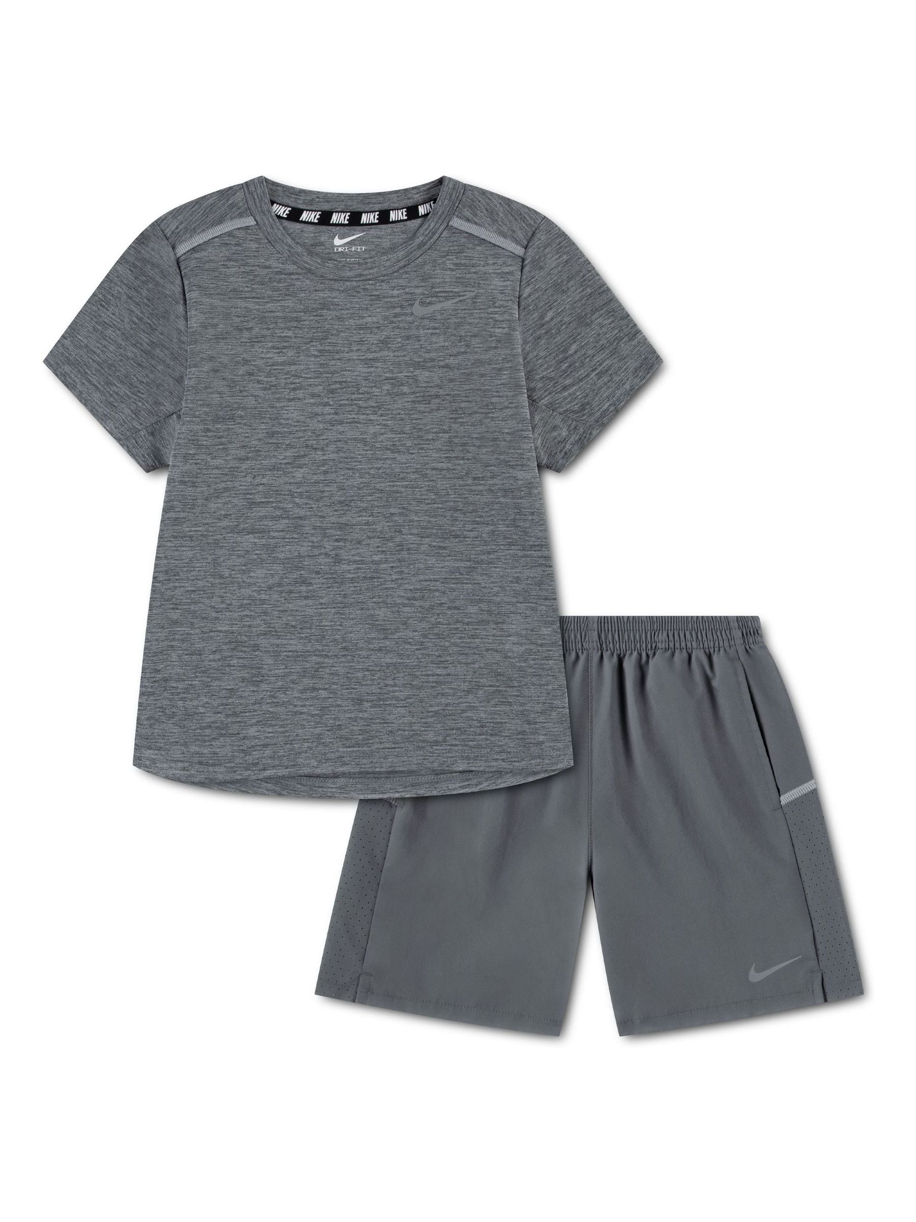 Nike Grey Little Kids DriFIT T-Shirt and Shorts Set image 1