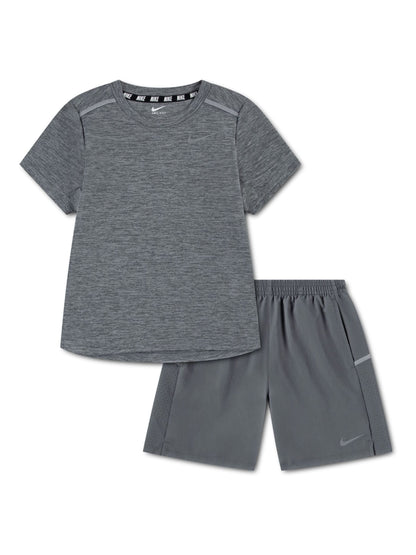Nike Grey Little Kids DriFIT T-Shirt and Shorts Set image 1