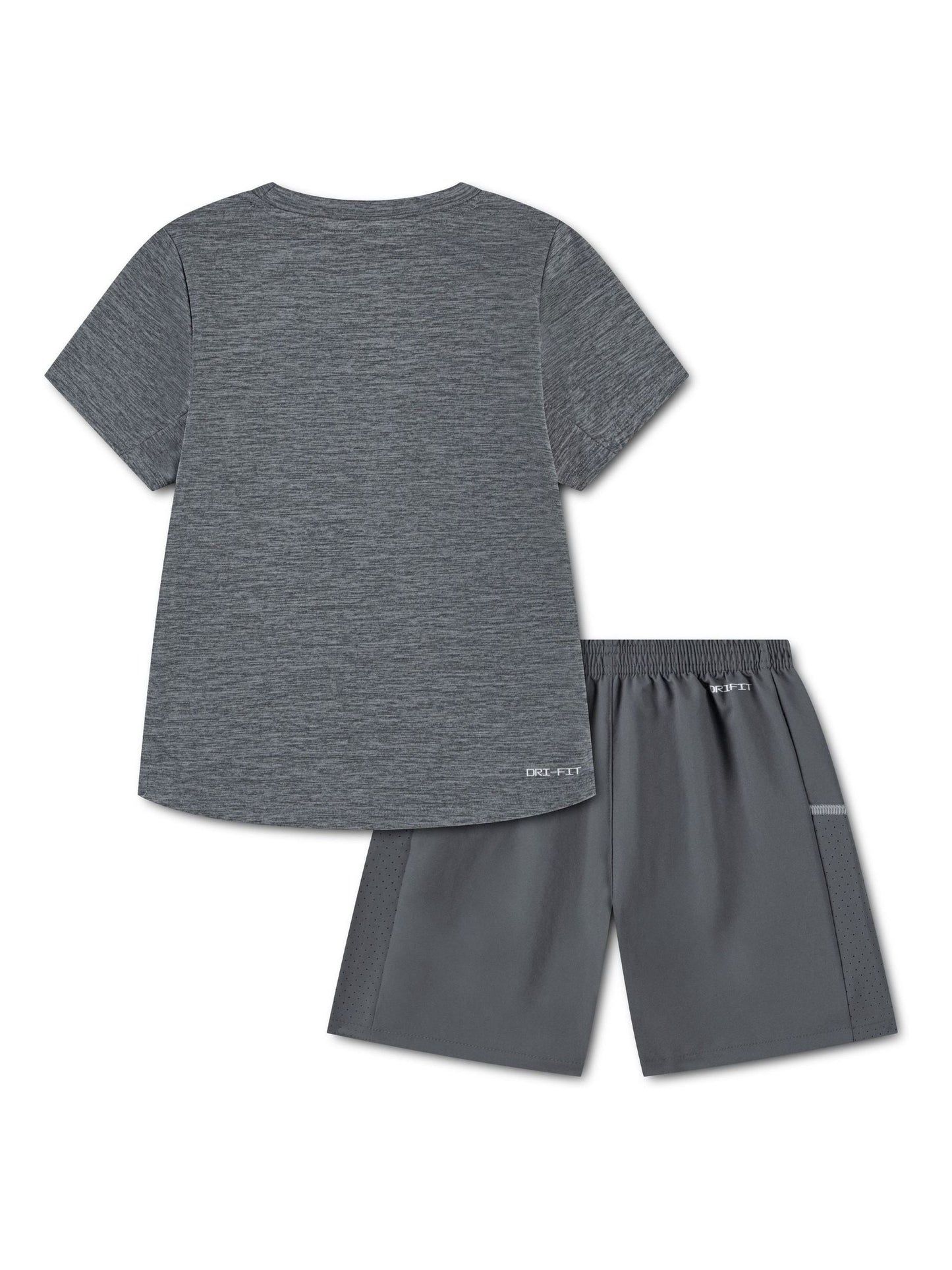 Nike Grey Little Kids DriFIT T-Shirt and Shorts Set image 2
