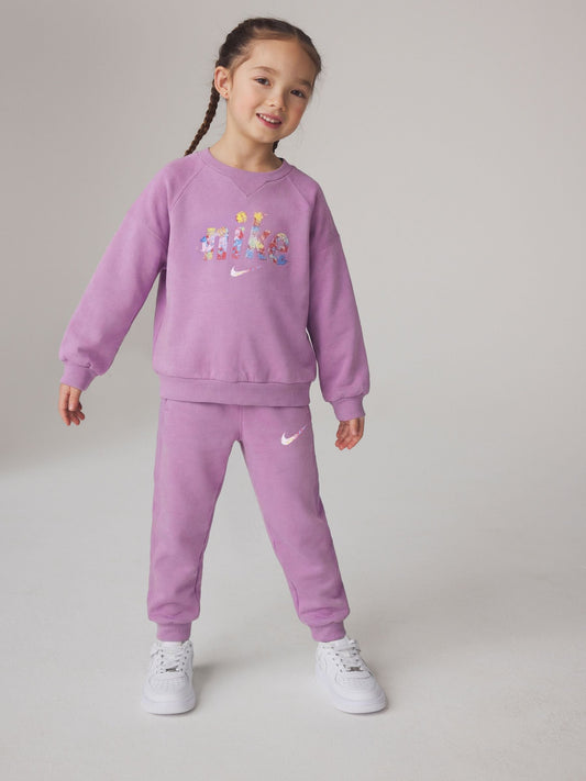Nike Purple Light Little Kids Cherries Hoodie and Joggers Tracksuit Set image 1