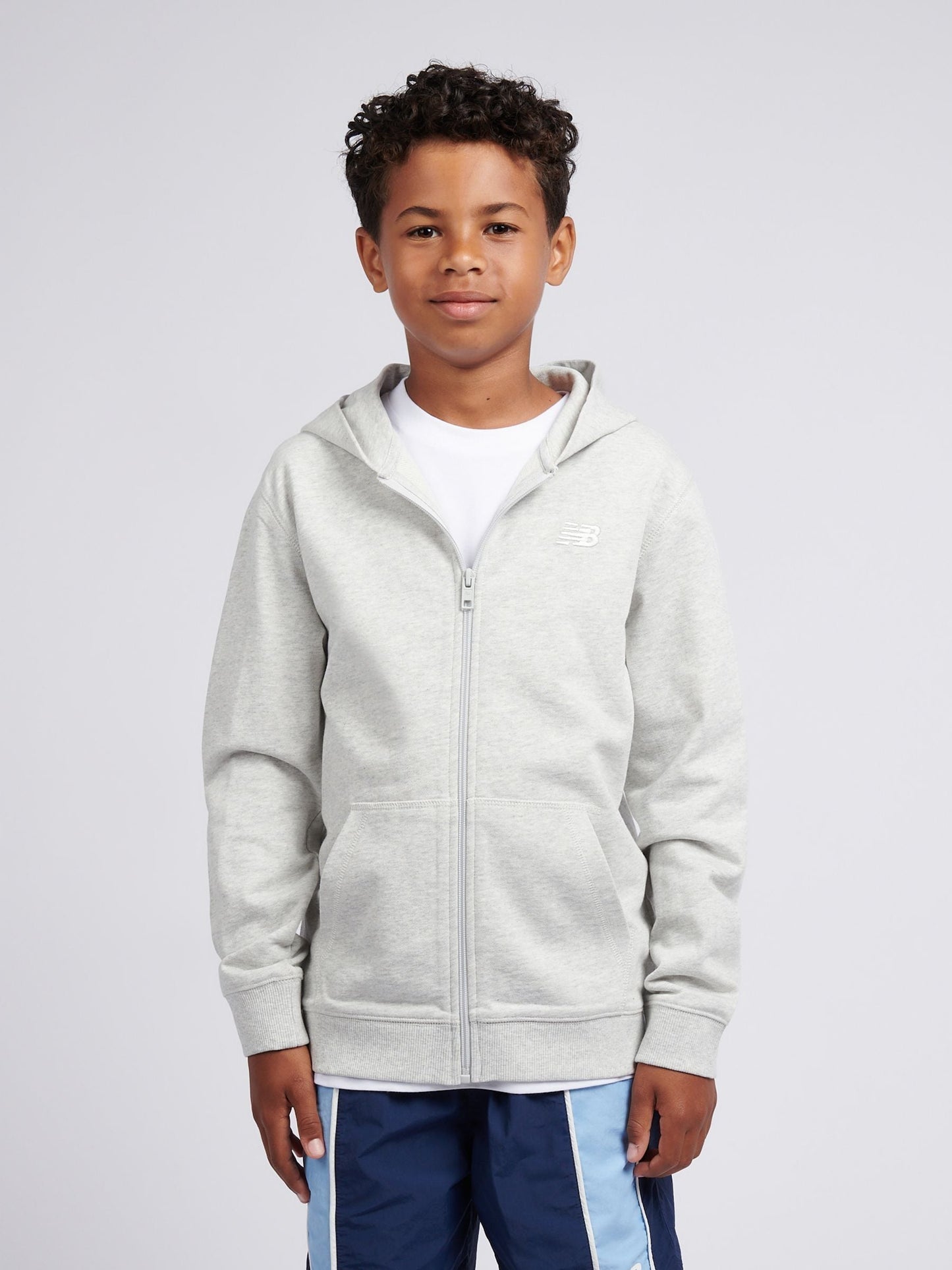 Dsiney Kidz - New Balance Grey Small French Terry Logo Zip Hoodie image 1