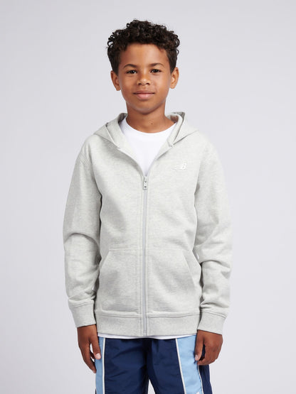 Dsiney Kidz - New Balance Grey Small French Terry Logo Zip Hoodie image 1