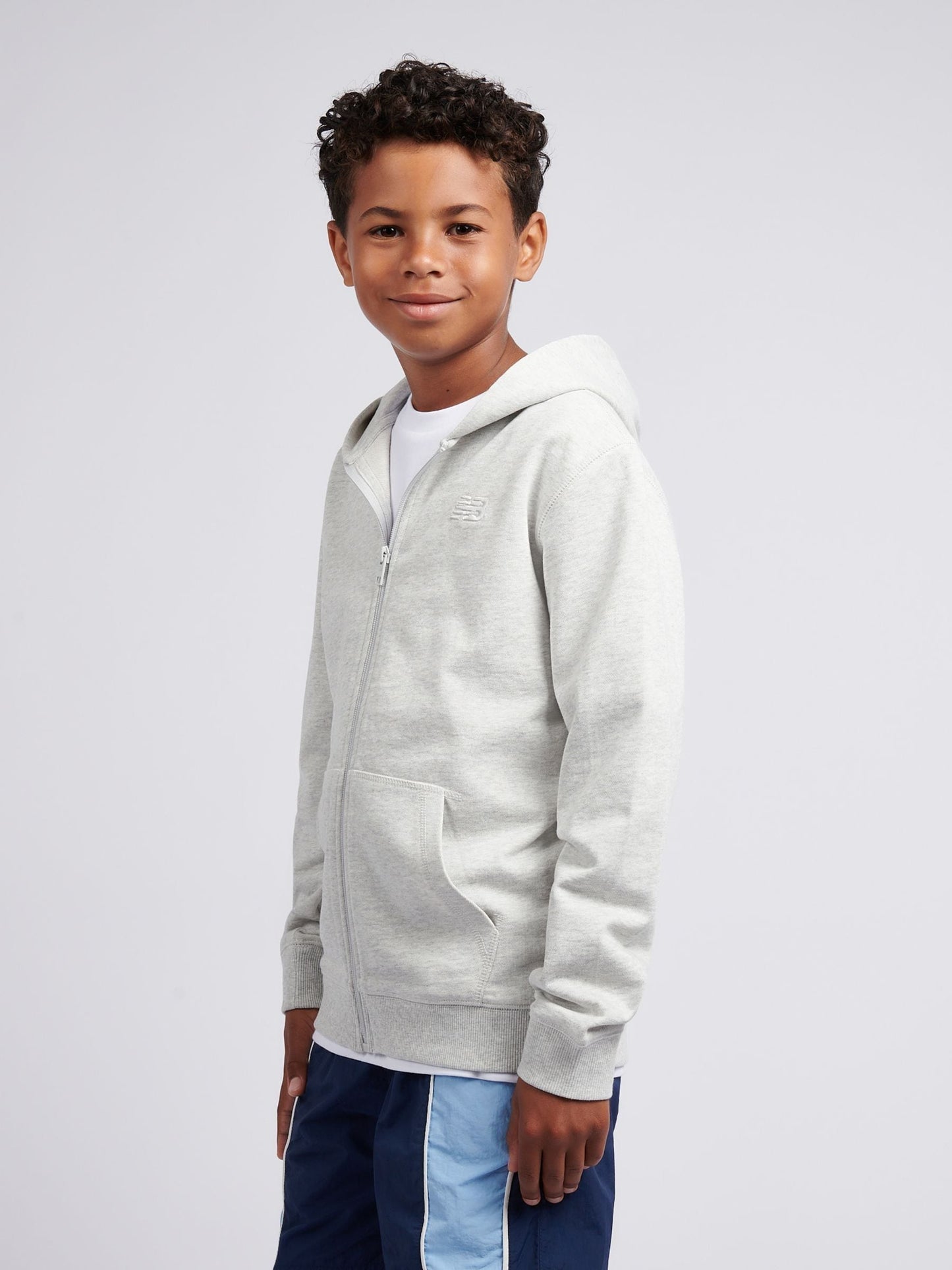 Dsiney Kidz - New Balance Grey Small French Terry Logo Zip Hoodie image 2