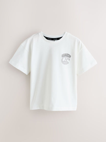 Dsiney Kidz - smALLSAINTS Black/White Graphic Graphic Crew T-Shirts 3 Pack image 4