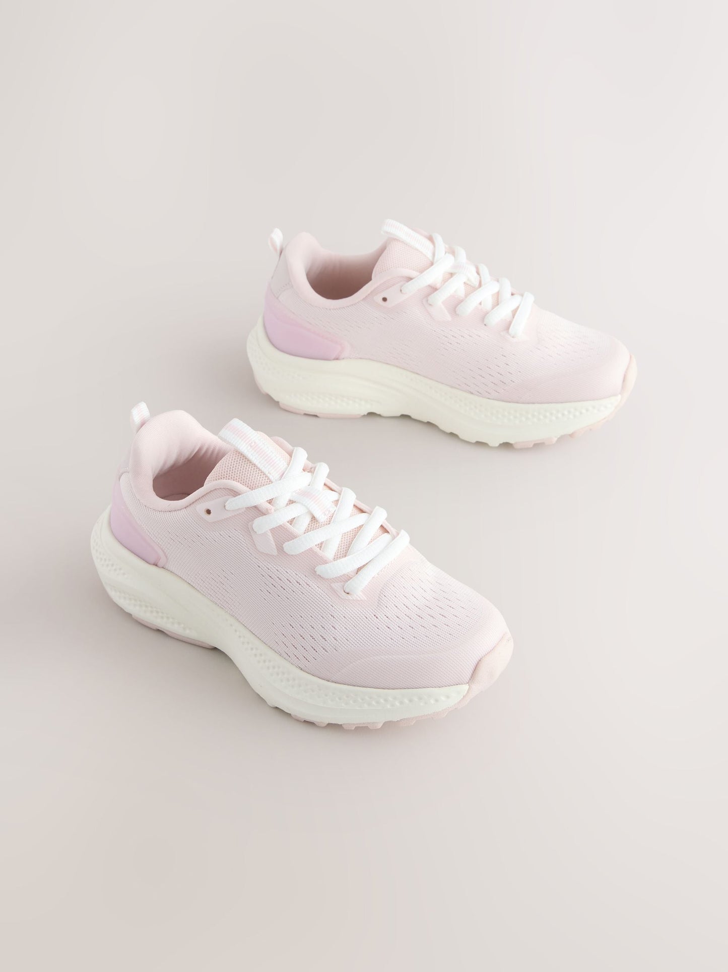 Pink Lace Up Mesh Trainers image 1