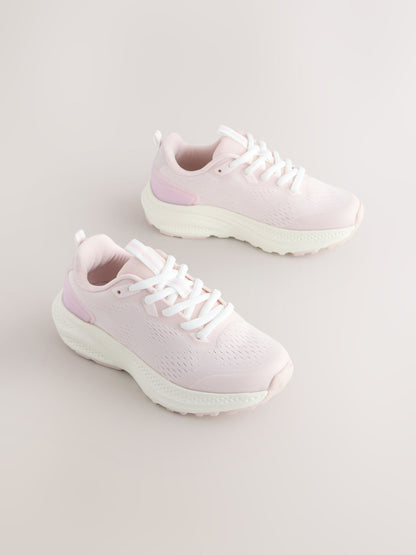 Pink Lace Up Mesh Trainers image 1