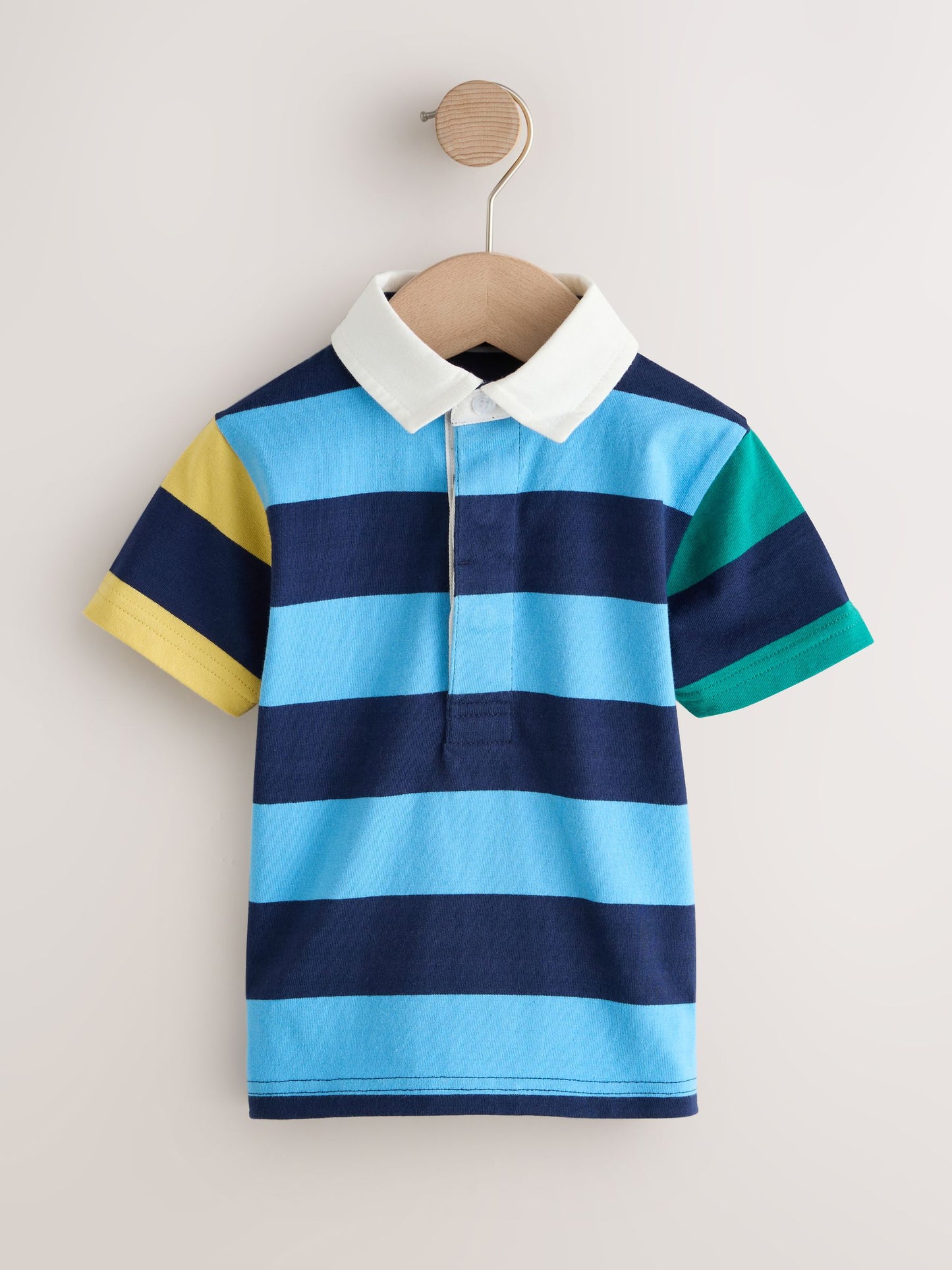 Dsiney Kidz - Blue/Navy Stripe Short Sleeve Rugby Polo Shirt (3mths-7yrs) image 5