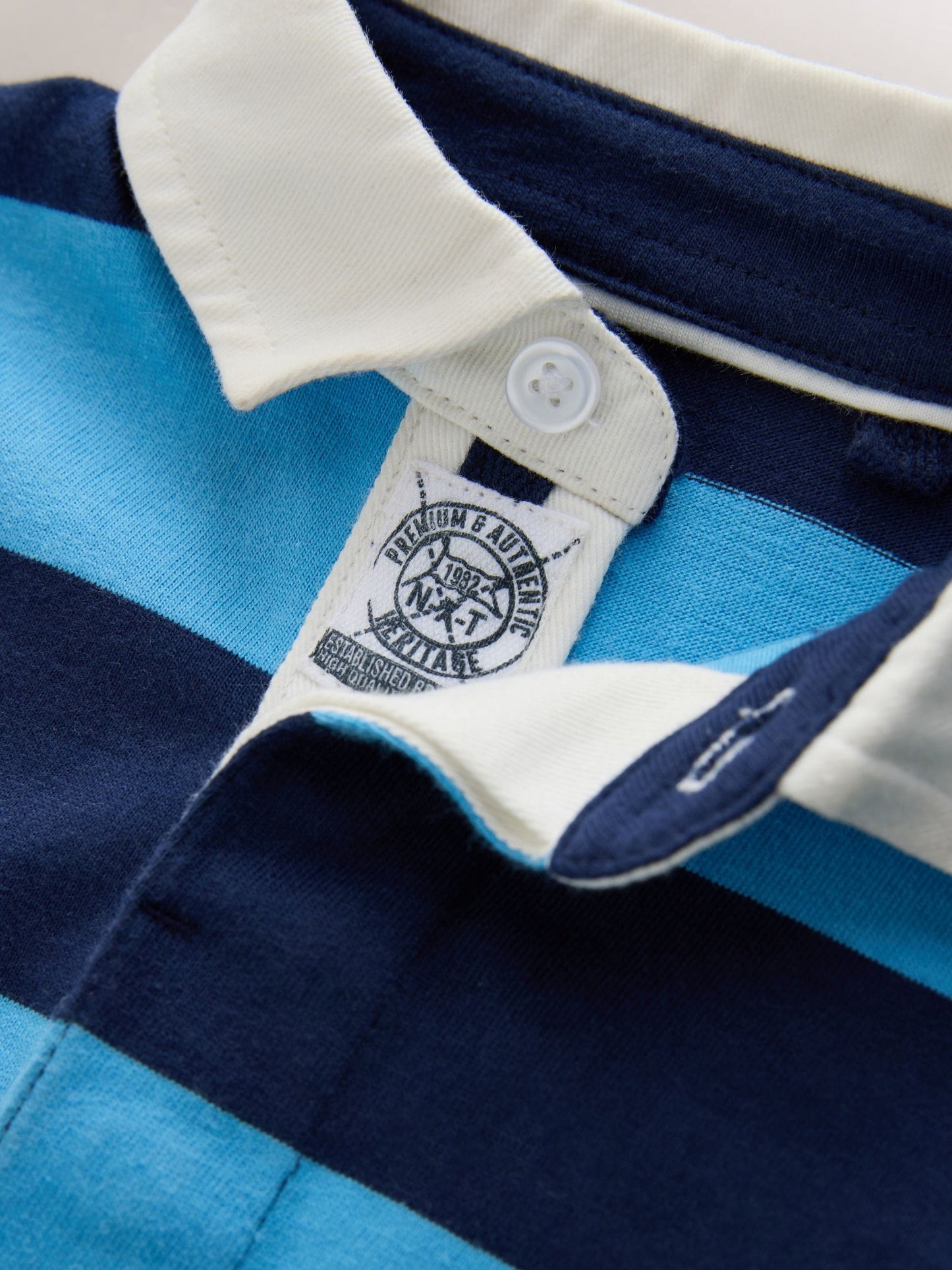 Dsiney Kidz - Blue/Navy Stripe Short Sleeve Rugby Polo Shirt (3mths-7yrs) image 7